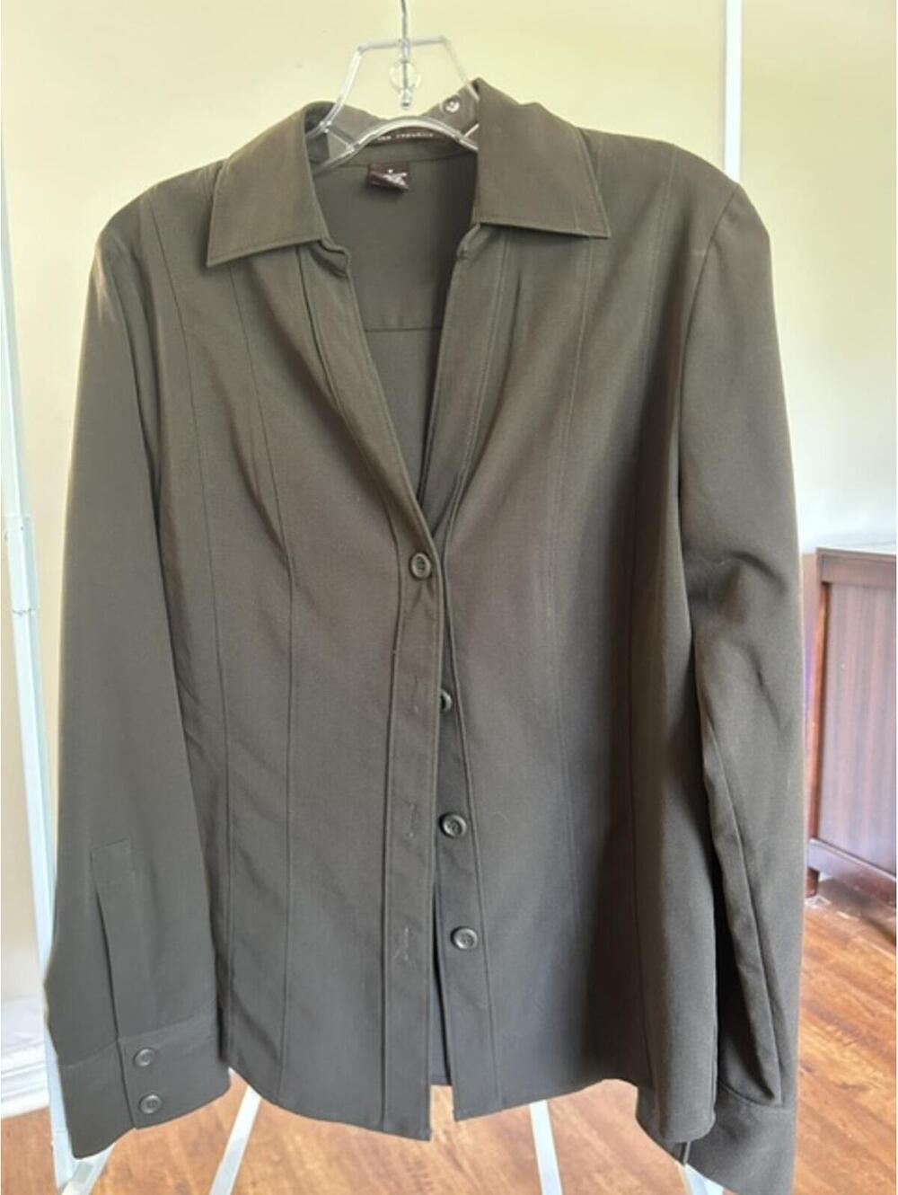 For The Republic Women's Brown Button-Up Blazer Jacket Sz 6